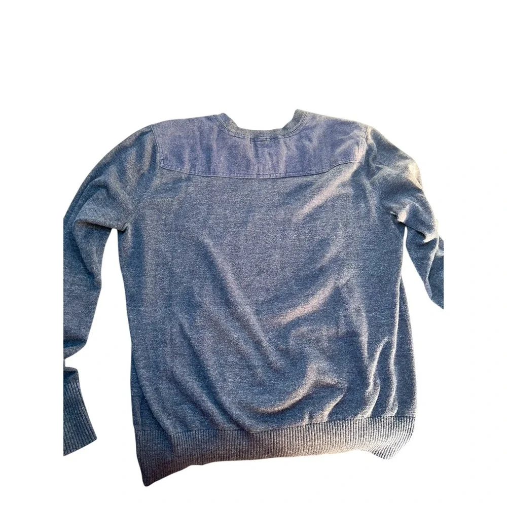 Banana Republic Sweater Mens Large Blue Long Sleeve V Neck‎ 100% Cotton